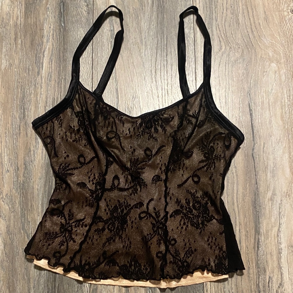 Papillon Blanc Black Lace Camisole